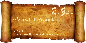 Rápolti Zsanett névjegykártya